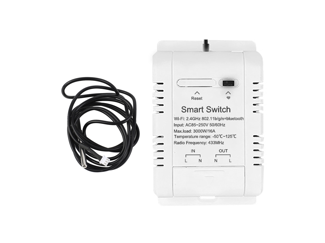 Disyuntor inteligente Tuya con wifi, medición de temperatura y estadísticas de consumo de energía diarias, mensuales y anuales.