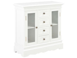 Aparador De Madera Maciza De Pino Blanco 70x28x70 Cm