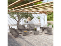 Conjunto de jardín de 8 piezas con cojines de mimbre gris de DKD Home Decor