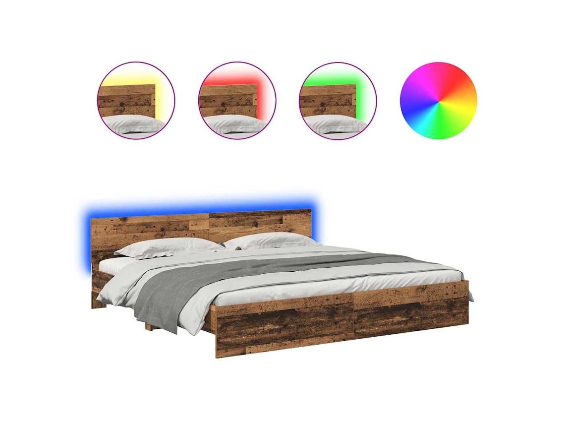 Maison Exclusive - Estructura De Cama Con Cabecera Madera Vieja 200 X 200 Cm