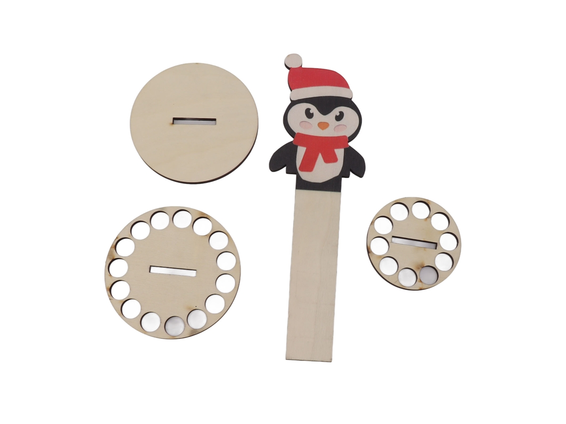 Soporte De Madera De Dos Niveles Para Dinero Navideño Con Múltiples Agujeros Para Decoración De Mesa.