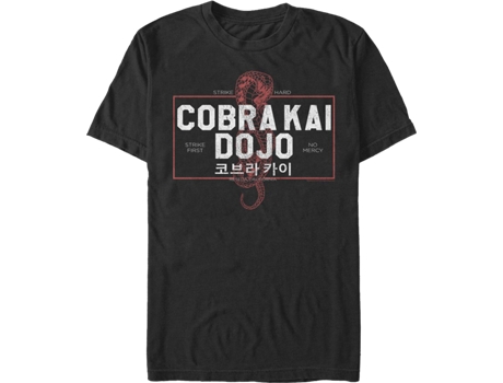 Camiseta Unisexo DEEPSTONE Kanji Text Cobra Kai Negro (XXL)