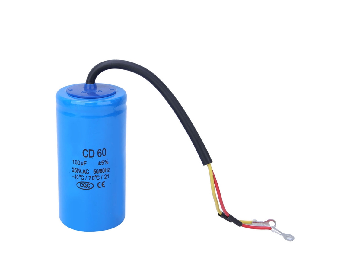 Condensador CD60 de 250 V y 100 µF, componente electrónico, condensador de conmutación, condensador de motor para refrigeradores, a prueba de explosiones.