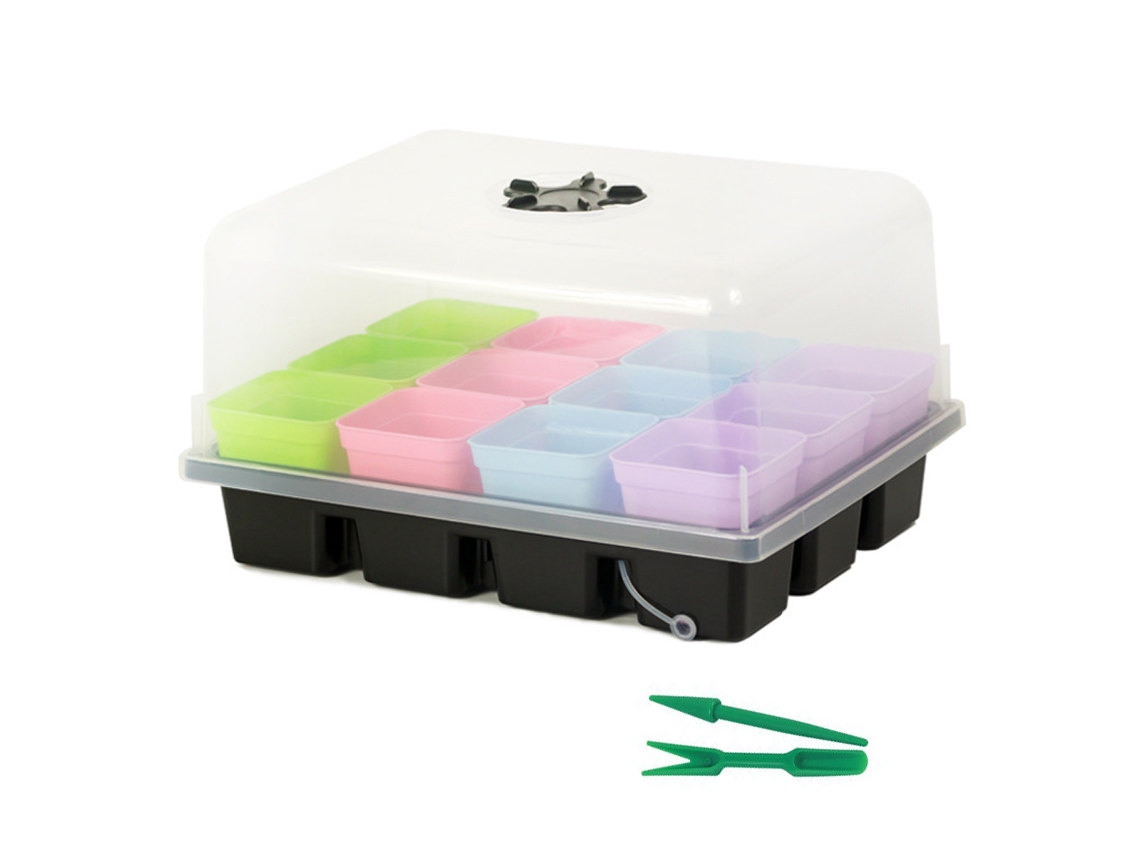 Kit de bandeja de semillas, bandeja de 12 celdas, kit universal para germinación y propagación de plántulas