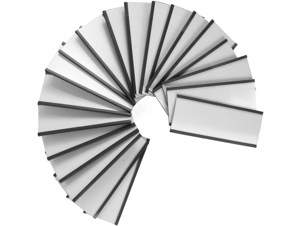 Portatarjetas Magnético Para Buzón De Correo, 100x40 Mm, Paquete De 20 Unidades, Con Clips De Cartón Extraíbles.