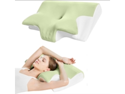 Almohada Ergonómica De Espuma Viscoelástica Para El Cuello, Almohada Ortopédica Para El Cuello, Alivia El Dolor De Cuello, Verde Gertiz
