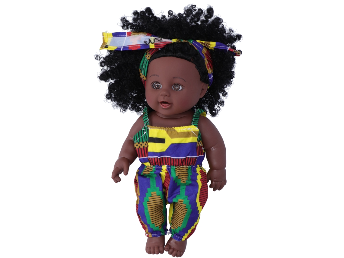 Yncm-muñeca Bebé Reborn Africana Niña De Piel Negra Pelo Rizado De Vinilo 30cm Juguete Infantil