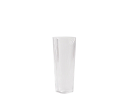 Jarra De Vidrio Soplado Transparente Con Refinadas Ranuras Verticales. Diseño Moderno Y Elegante Para Servir Agua, Vino O Bebidas Frías. 140c