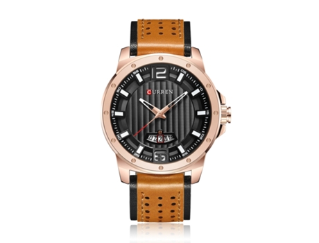 Relojes para hombre, reloj deportivo resistente al agua para hombre, relojes de pulsera de cuarzo de moda con correa de cuero, carcasa rosa, negro ...