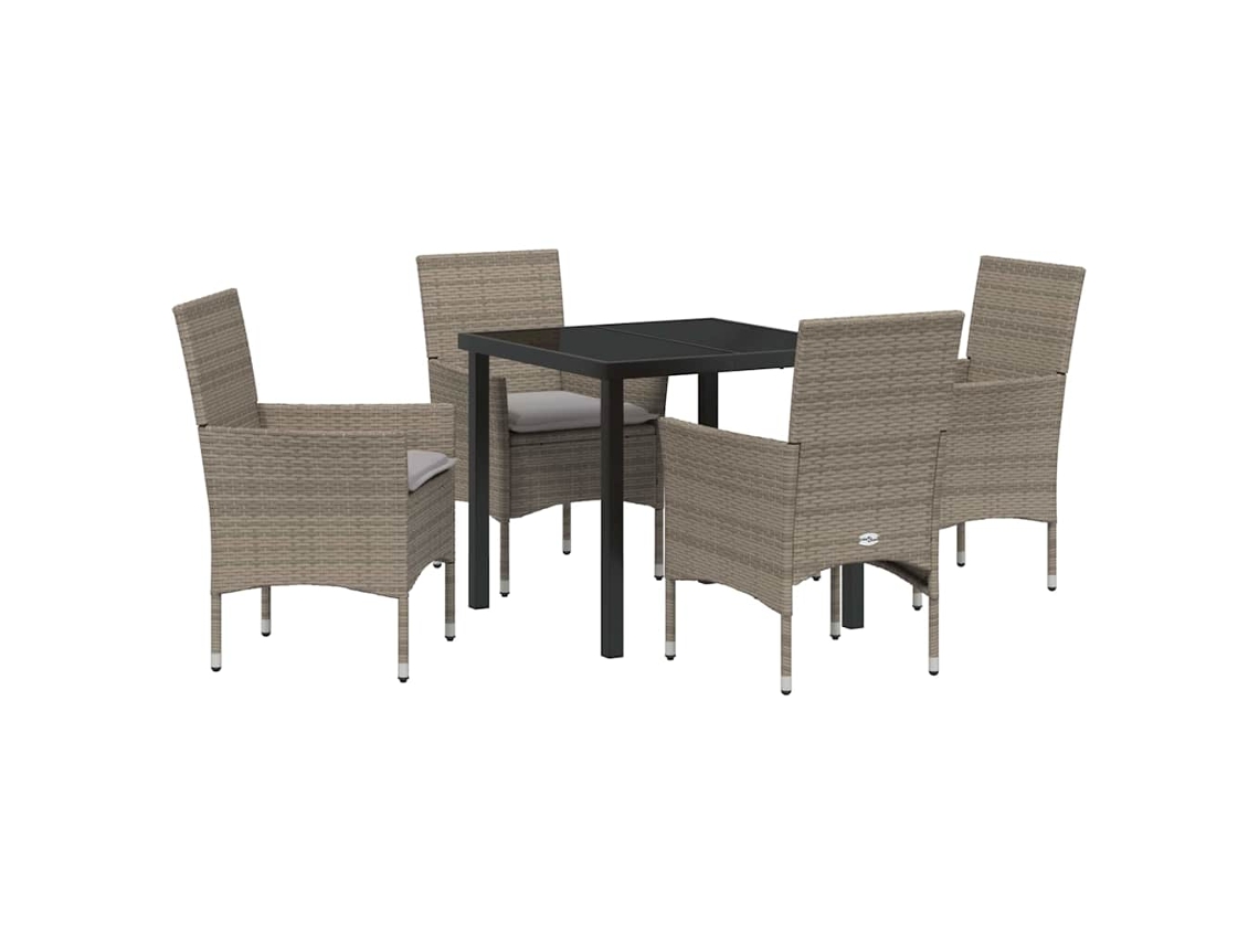 Maison Exclusive - Conjunto De Comedor De Jardín 5 Pcs Gris Ratán Sintético