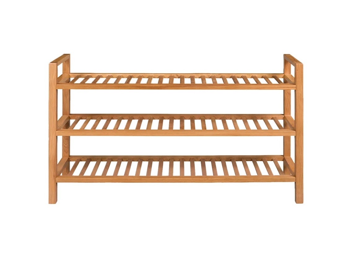 Maison Exclusive - Zapatero Con 3 Estantes Madera Maciza De Roble 100x27x60 Cm