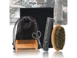 Vlrla-profissional Barba Brush Conjunto Com Comb, Scissors Para Styling