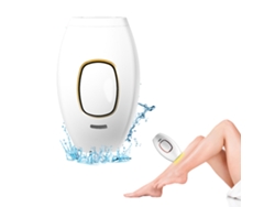 Depiladora IPL portátil con 2 modos y 5 niveles para cuerpo y rostro.