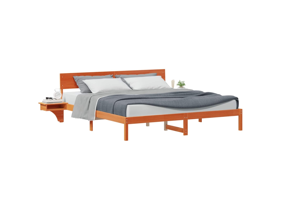 Maison Exclusive - Estructura De Cama Con Cabecera Marrón Cera 200 X 200 Cm