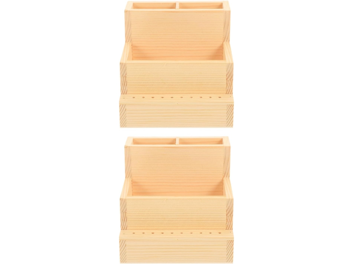 Présentoir En Bois Double Cuelloche Para Embouts De Ponceuse à Ongles Compact Organisateur 10 Outils...