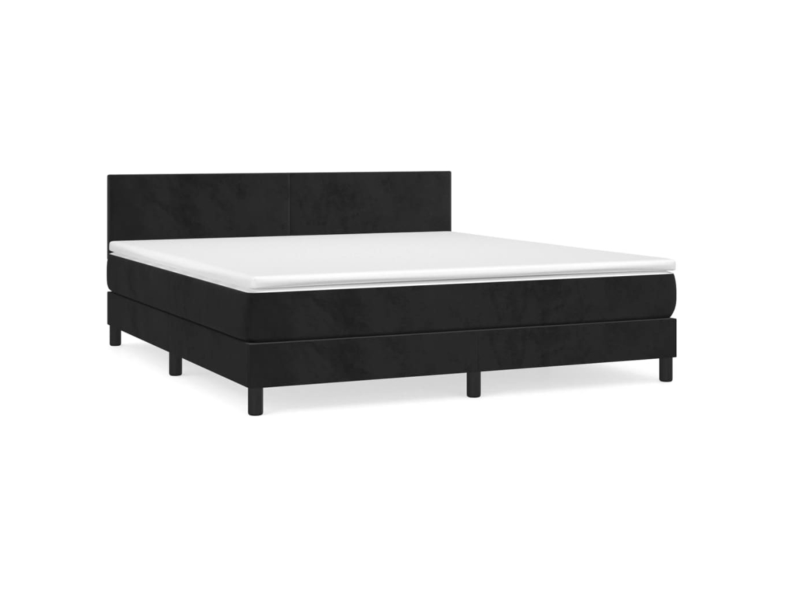 Maison Exclusive - Cama Box Spring Con Colchón Terciopelo Negro 180x200 Cm