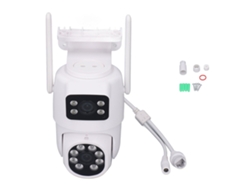 Cámara De Seguridad Inalámbrica Wifi 3mp Con Doble Lente, Detección De Movimiento Y Control Remoto Para Hogar Exterior (enchufe Eu)