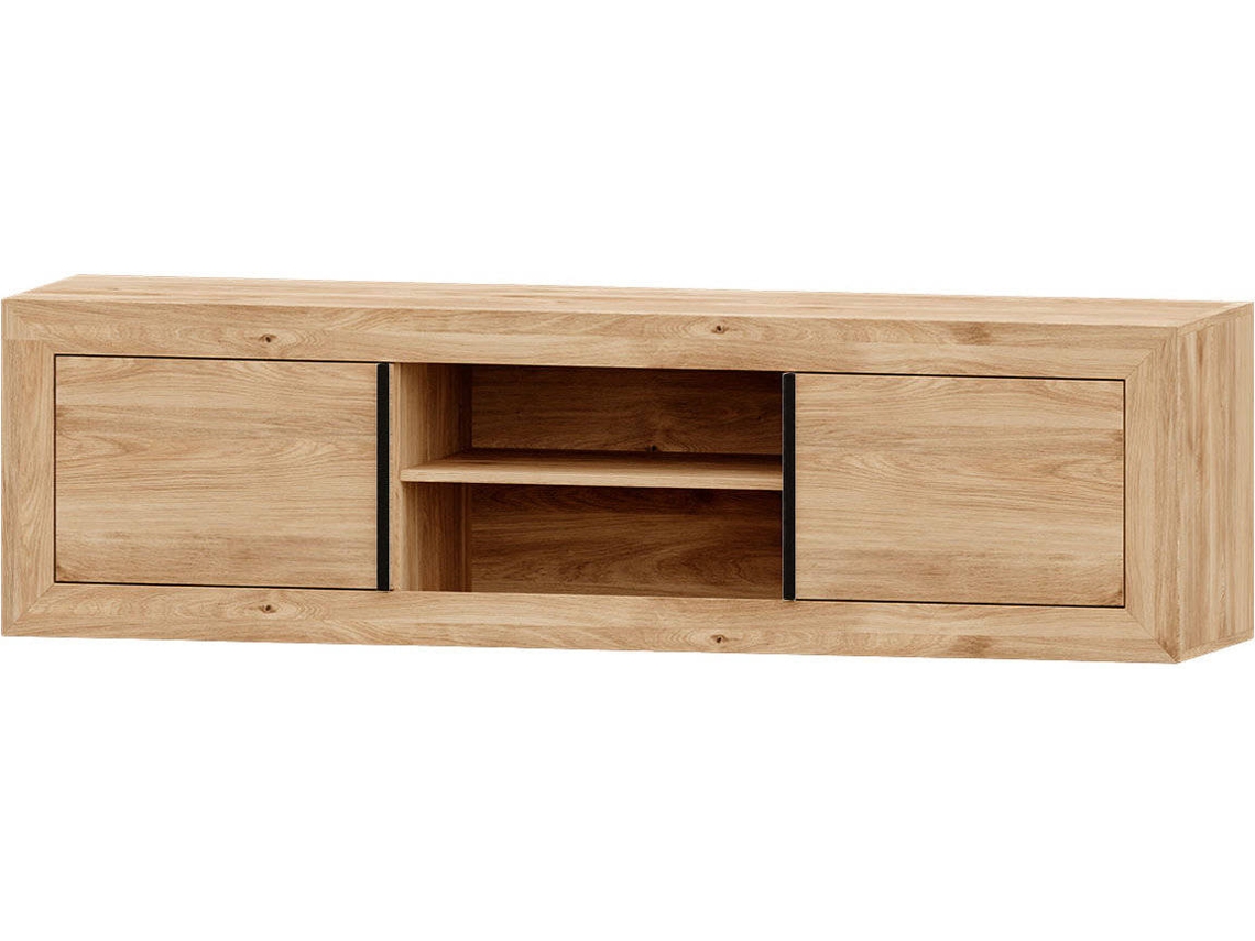 Mueble de TV MUEBLAM Niza (180x50x42 cm - Melamina - Roble y Negro)