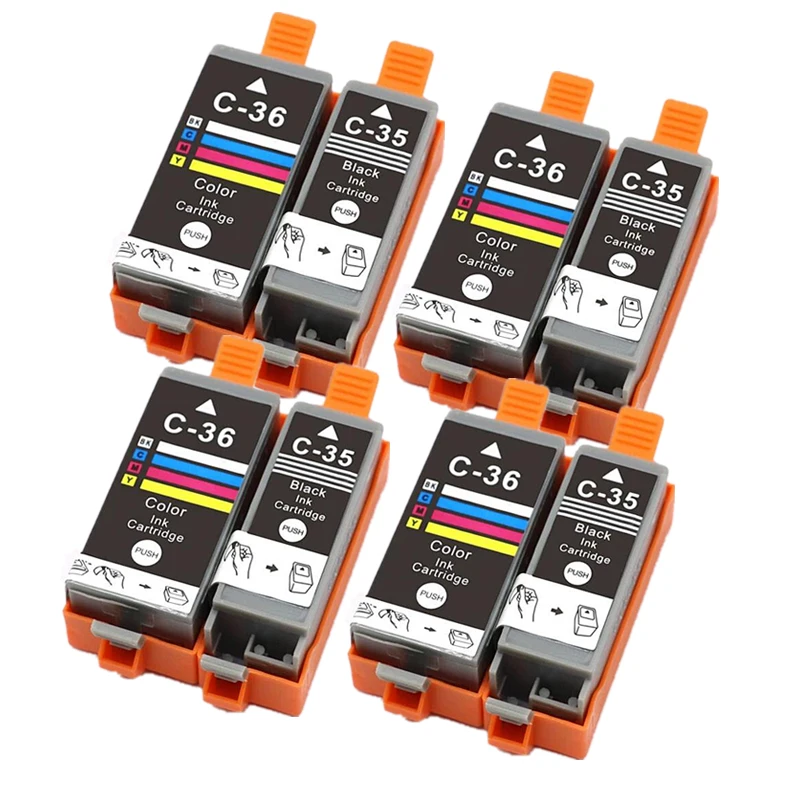 4setcartucho Para Canon Pgi35 Cli36 Cli-36 Cli 36 Para Canon Pixma Ip100b Ip100 Ip100 Mini 260 320