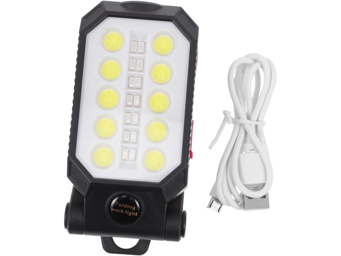 Linterna LED para senderismo, acampada y actividades al aire libre; luz de trabajo recargable con gancho giratorio. SFUSHOS
