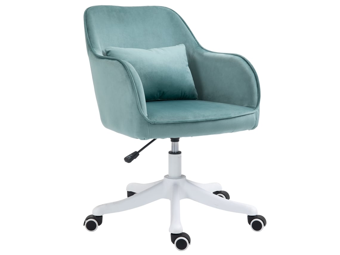 Sillón de oficina con masaje vibratorio de terciopelo, 55x65x86 cm, color verde.