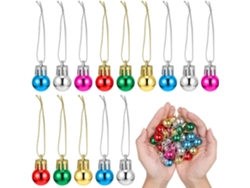 Juego de 24 bolas navideñas en miniatura, de plástico de 5 cm, decoración creativa, fáciles de colgar en árboles y puertas, colores GOKOCO