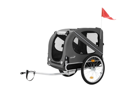 Remolque plegable gris de bicicleta para perros pequeños y medianos hasta 40 kg HAUKI