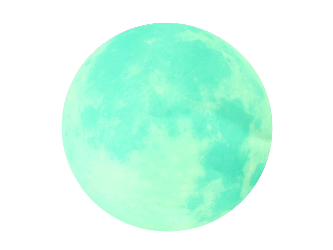 Adhesivo De Pared Fluorescente Autoadhesivo Con Diseño De Luna De Luz Verde Cian Para Diferentes Aplicações E Usos