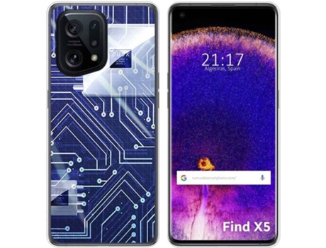 Carcasa para Oppo Find X5 5G TUMUNDOSMARTPHONE Dibujos Circuito Multicolor