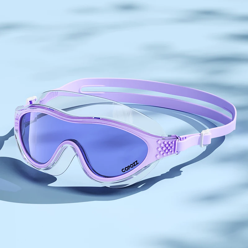 (morado) Gafas De Natación Profesionales Antivaho Para Hombre Y Mujer, Protección Uv, Ajustables, Montura Grande.