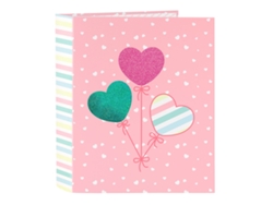 Carpeta de anillas BlackFit8 Globitos Rosa A4 27 x 33 x 6 cm