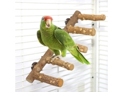 Escalera Perch Para Aves De Madera Natural Juguete Masticable Para Periquitos Cotorras Medianos Pequeños Tamaño M