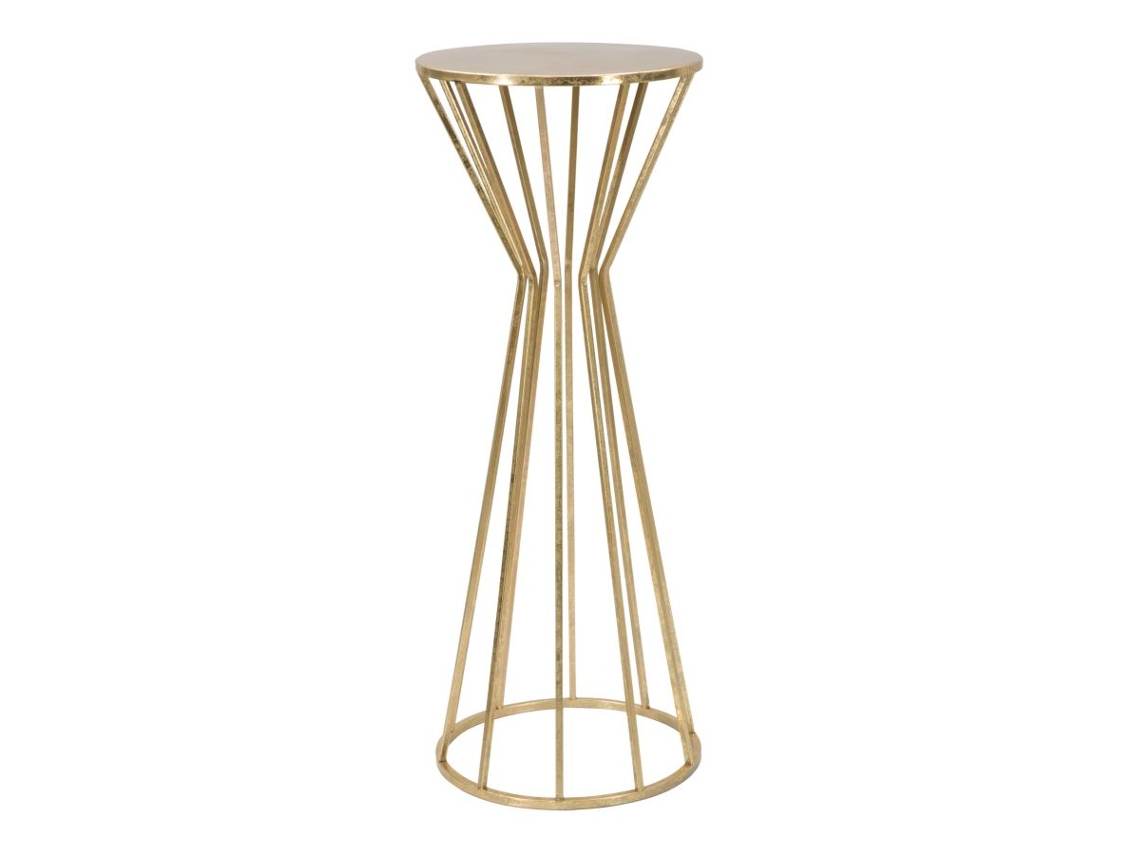 Soporte Para Teléfono Stick Glam Gold - Mesa Auxiliar Redonda De Metal Con Acabado Dorado, Ø 38x100 Cm - Style Collection Parent Sku 940