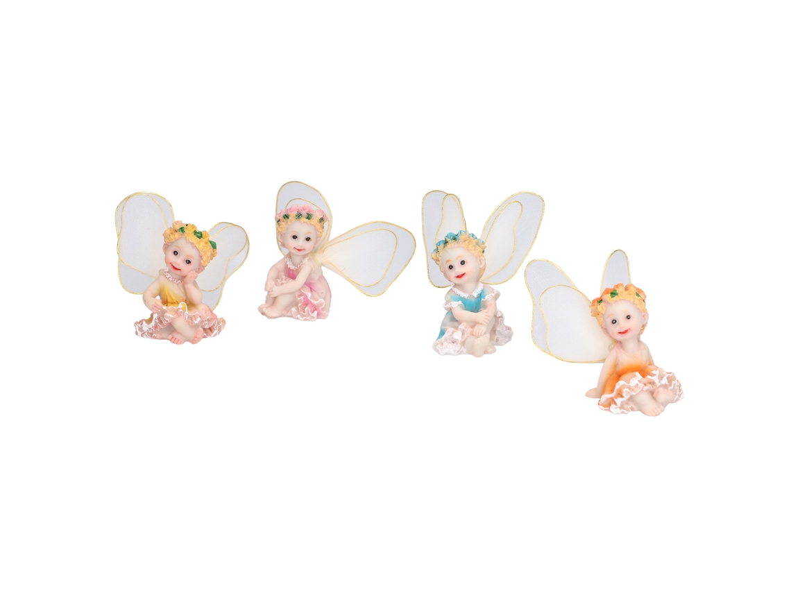 Conjunto De 4 Figuras De Resina De Flores De Hadas Para Decoración De Jardín, Hogar, Bonsái Y Micro Paisajes.