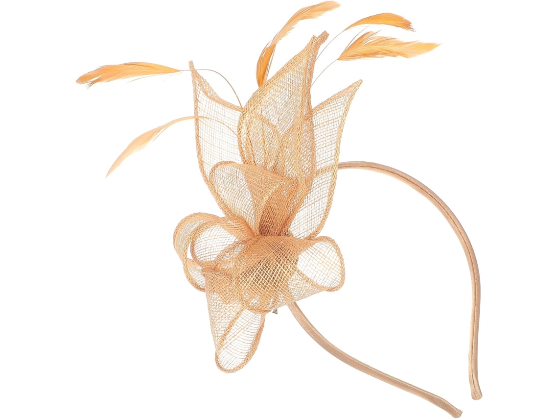 Sombrero Fascinador De Plumas De Arpillera Dorada Ciieeo Para Mujeres Para Usar En Fiestas De Té Y