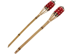 Juego De 2 Estantes De Jardín De Bambú, Rojos.