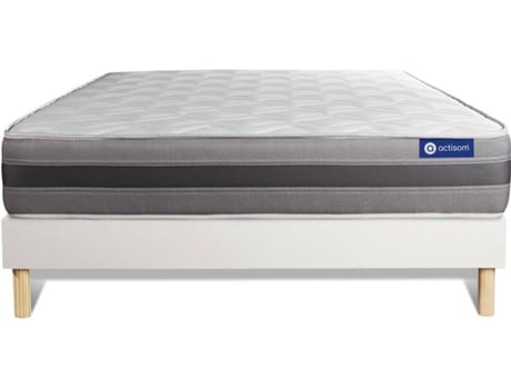 Conjunto de Somier Blanco + Colchón ACTISOM Actimemo Relax (150x195 cm - Espuma Viscoelástica)