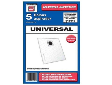 Bolsa Repuesto Universal para Aspirador Tecnhogar 915619 5 Uds