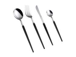 MEOIRUERY Juego de Cubiertos con Mango de Color Sólido, 4 Piezas de Acero Inoxidable, Utensilios de Cocina para 1 Persona