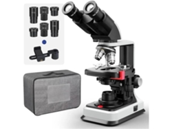 Microscopio Binocular Compuesto De Laboratorio, Aumento De 40x A 2500x, Con Platina