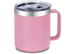 Taza térmica de acero inoxidable de 350 ml / 12 oz, con doble pared y aislamiento al vacío, además de tapa deslizante, color rosa. Hexinyigjly