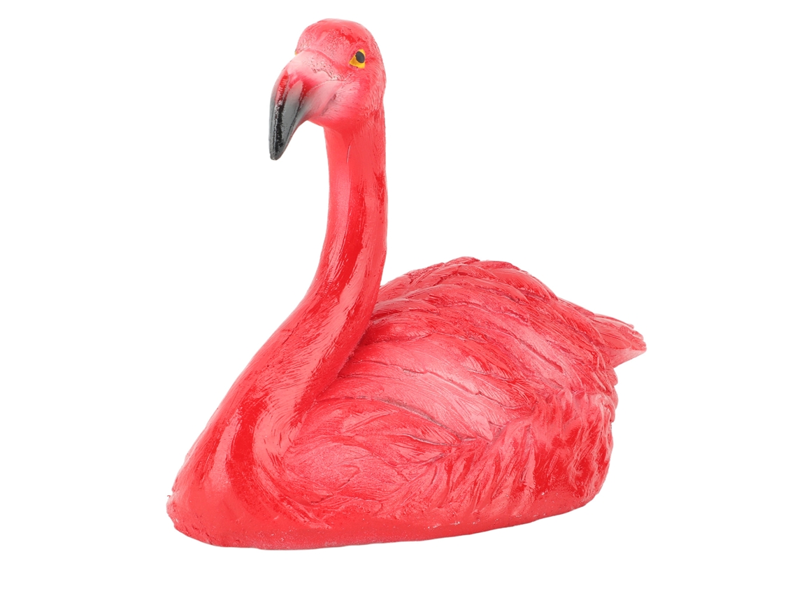Pequeño flamenco flotante con cabeza roja