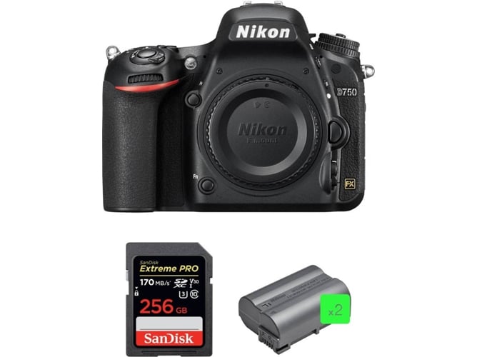 Kit Cámara Réflex NIKON D750+ 256GB + 2 EN-EL15b