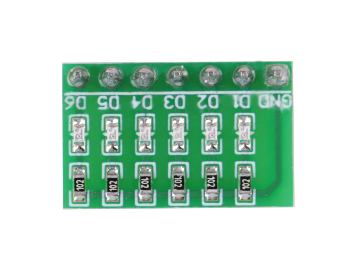 Módulo De Placa Indicadora Led Digital De 6 Bits Para Placa De Pruebas Diy 3-12v