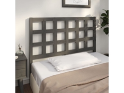 Cabecero De Cama Madera Maciza De Pino Gris 125,5x4x100 Cm