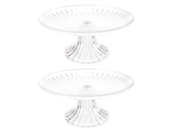 Paquete De 2 Soportes De Exhibición De Postre Y Plato De Fruta De Acrílico Transparente