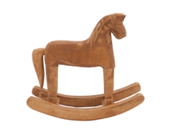 Caballito mecedor de madera al estilo de la antigua Troya, modelo 2026, para decoración de mesa en casa, en la oficina o en el dormitorio.