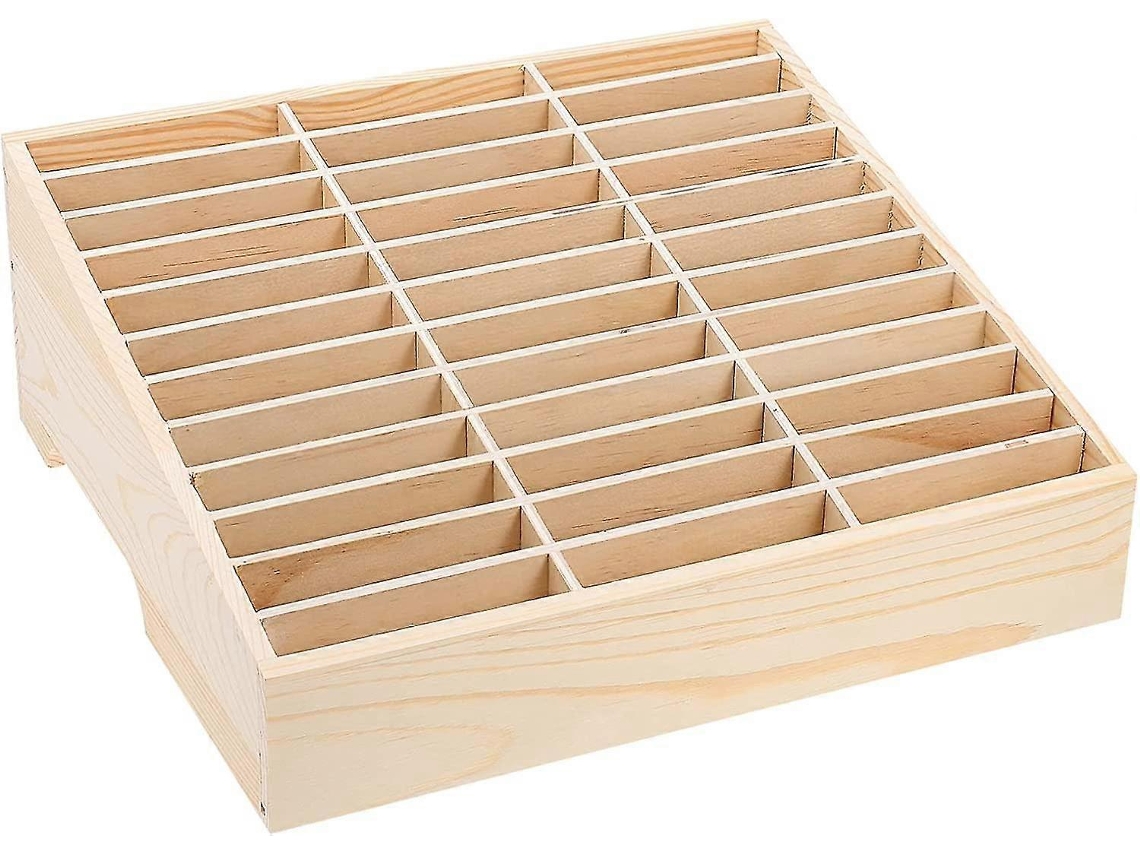 Organizador de escritorio de madera con 36 compartimentos para celulares. Hengjian