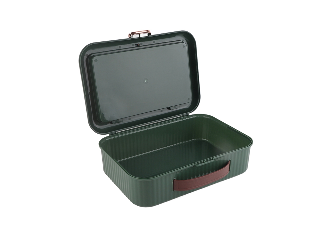 Caja De Almacenamiento De Documentos Multifuncional De Gran Capacidad Con Dos Niveles Para Certificados En Color Verde Y Negro.