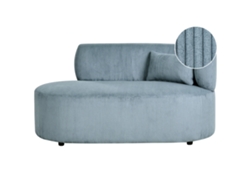 Chaise longue para diestros de Beliani Vanvey en pana azul, 147x78x73 cm.